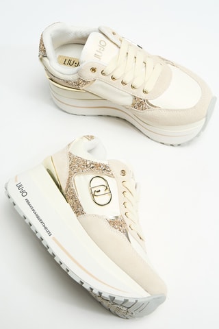 Baskets compensées en cuir Maxi Wonder Plus 01 - Beige