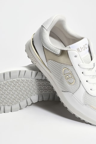 Baskets compensées en cuir Maxi Wonder Low 01 - Blanc