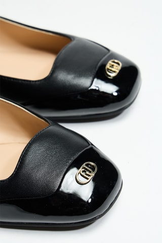 Ballerines en cuir verni Brigitte 03 - Noir