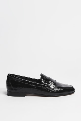 Mocassins en cuir verni Emel 05 - Noir