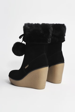 Bottines fourrées en cuir Rania 01 - Noir