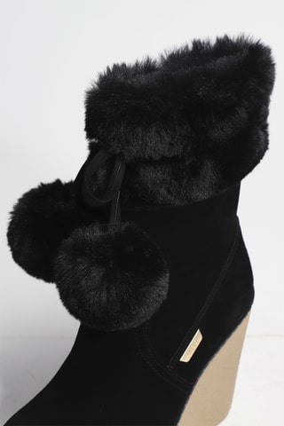 Bottines fourrées en cuir Rania 01 - Noir