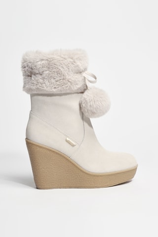 Bottines fourrées en cuir Rania 01 - Blanc
