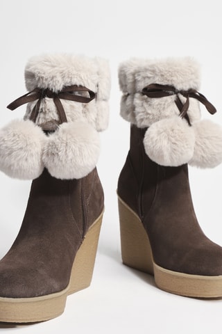 Bottines fourrées  en cuir Rania 01 - Marron