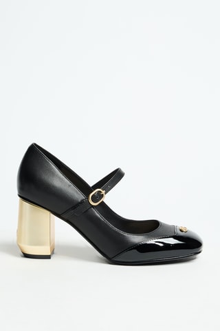 Babies à talons en cuir Samy 01 - Noir