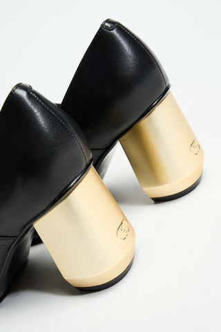 Babies à talons en cuir Samy 01 - Noir