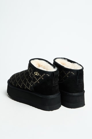 Bottines fourrées en cuir Jane 01 - Noir