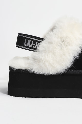 Sabots à talons fourrés en cuir Jane 10 - Noir