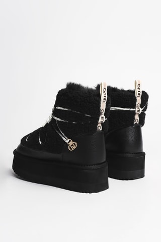 Bottines fourrées en cuir Jane 07 - Noir
