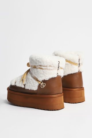Bottines fourrées en cuir Jane 07 - Blanc