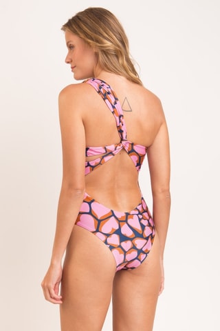 Maillot 1 pièce asymétrique Amore - Rose