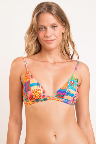Sujetador de bikini Love - Rosa y amarillo
