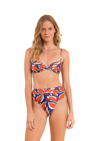 Sujetador de bikini Leaves - Azul marino
