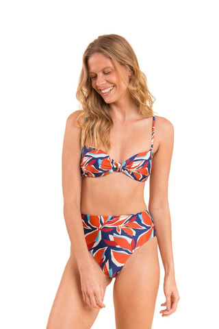 Sujetador de bikini Leaves - Azul marino
