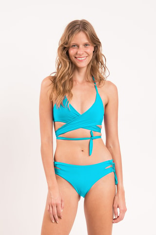 Haut de maillot triangle croisé Miami - Turquoise