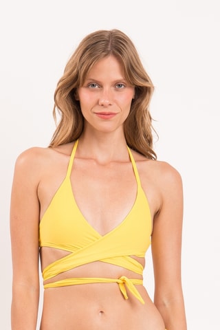 Haut de maillot triangle croisé Amarelo Summer - Jaune