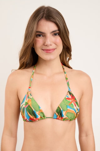Haut de maillot Tropical - Vert et orange