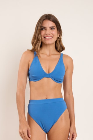 Bas de maillot taille haute Nautico - Bleu cobalt
