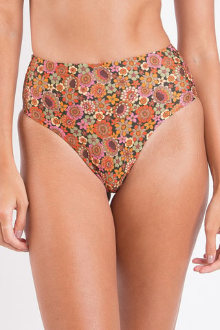 Braga de bikini de talle alto Bouquet - Naranja y verde