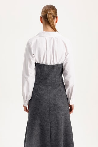 Crop top bustier in lana - Grigio