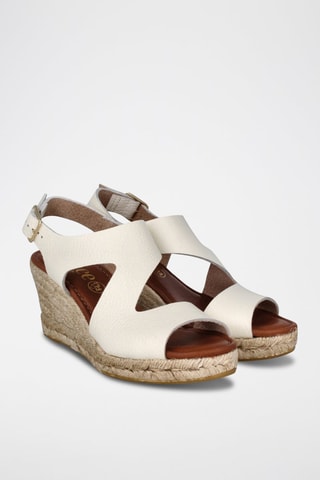 Sandales compensées en cuir Yuste - Blanc