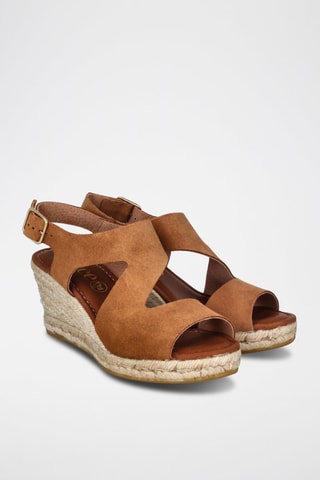 Sandales compensées en nubuck Yuste - Marron