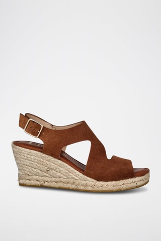 Sandales compensées en nubuck Yuste - Marron
