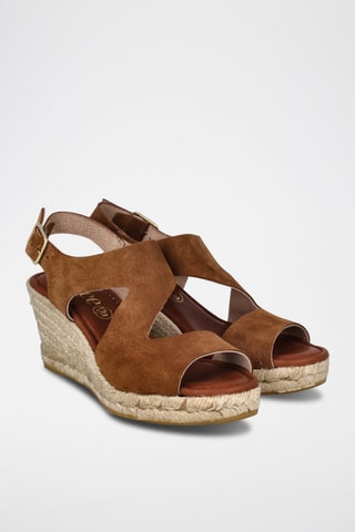 Sandales compensées en nubuck Yuste - Marron