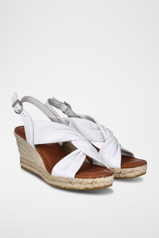 Sandales compensées en cuir Yuste - Blanc