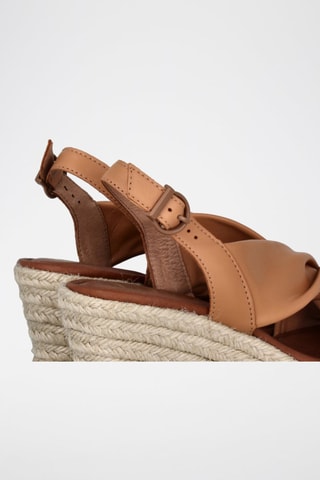 Sandales compensées en cuir Yuste - Camel