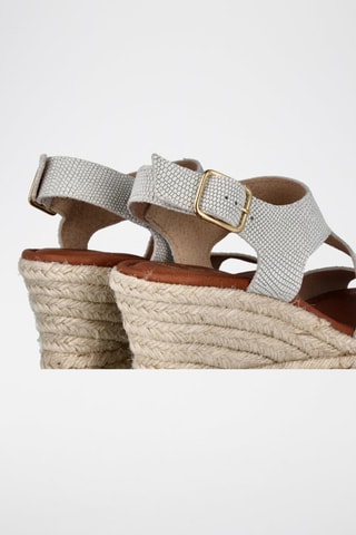 Sandales compensées en cuir Geko - Blanc
