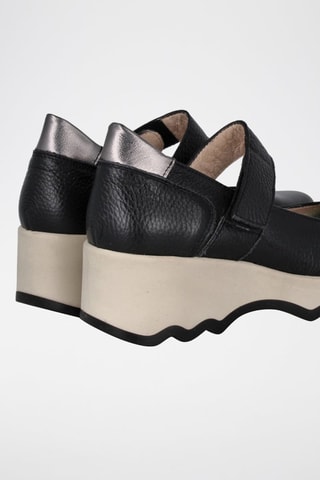 Sandales compensées en cuir Bugui - Noir