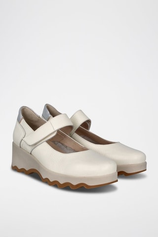 Sandales compensées en cuir Bugui - Blanc