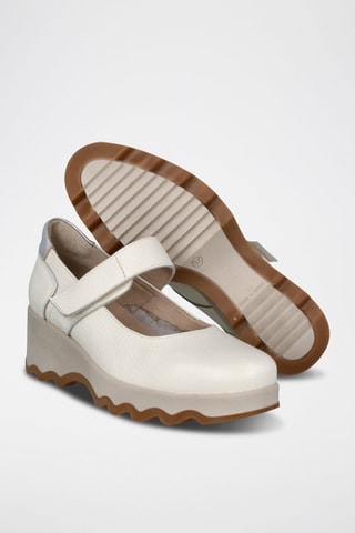 Sandales compensées en cuir Bugui - Blanc
