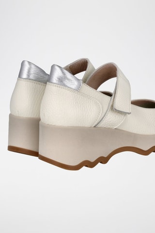 Sandales compensées en cuir Bugui - Blanc