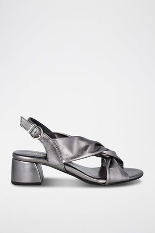 Sandales à talons en cuir Eclat - Gris métallisé