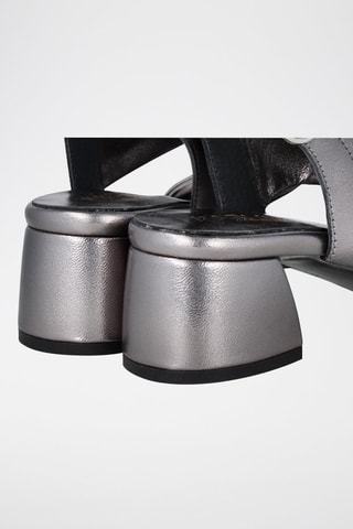 Sandales à talons en cuir Eclat - Gris métallisé