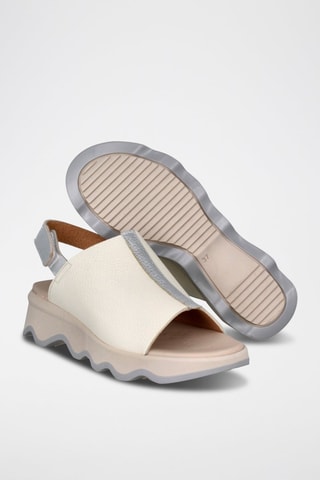 Sandales compensées en cuir Bugui - Beige