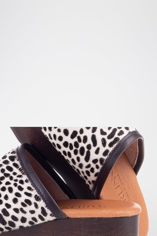 Sabots en cuir - Blanc et noir