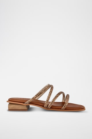Mules en cuir Tetuan - Doré rose
