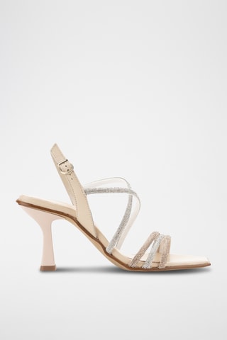 Sandales à talons en cuir Dakar - Beige