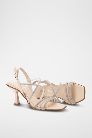 Sandales à talons en cuir Dakar - Beige