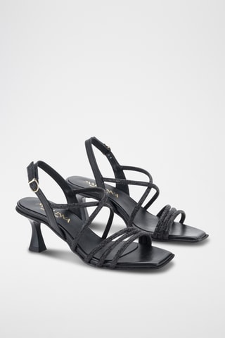 Sandales à talons en cuir Dakar - Noir