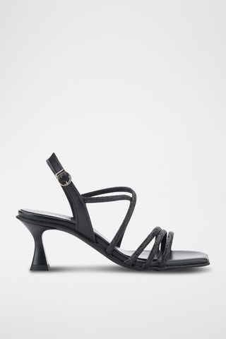 Sandales à talons en cuir Dakar - Noir