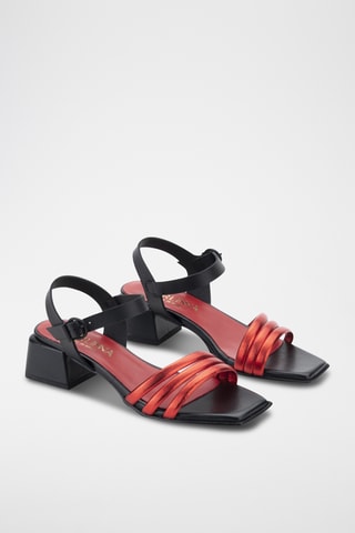 Sandales à talons en cuir Eclat - Rouge
