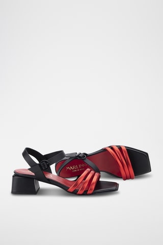 Sandales à talons en cuir Eclat - Rouge