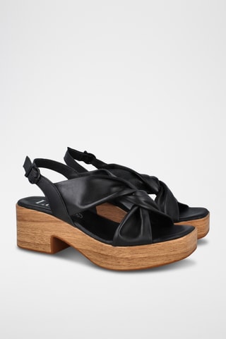 Sandales à talons en cuir Florencia - Noir