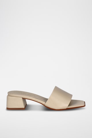 Mules à talons en cuir Florencia - Beige