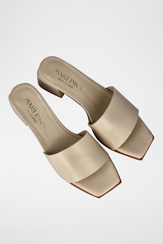 Mules à talons en cuir Florencia - Beige