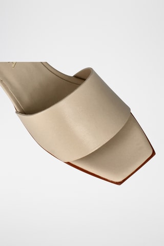 Mules à talons en cuir Florencia - Beige